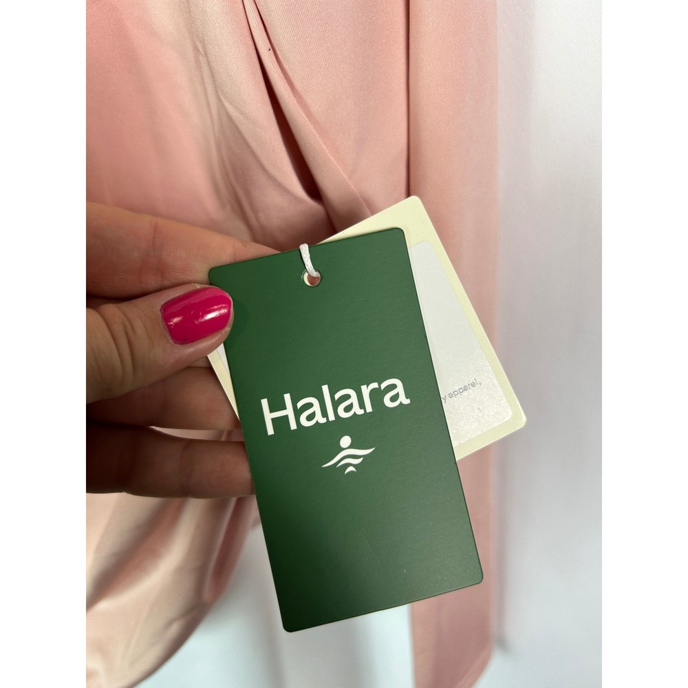 Halara Pink Solid Open Back Long Sleeve Active Top Thumbholes Sporty Shirt Large - Picture 3 of 8
